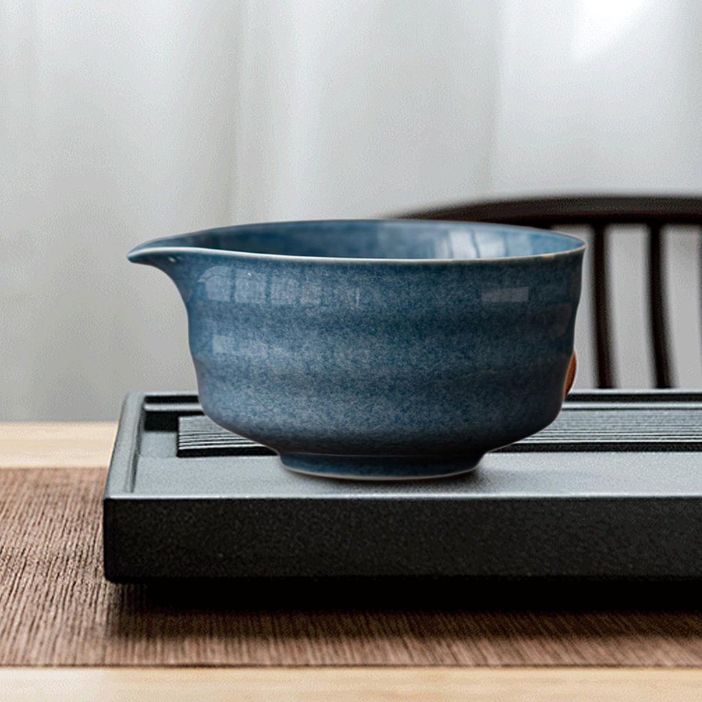 Ceramic Matcha Bowl Japanese Tea Cup Accessories Ceremony Handmade with Pouring Spout