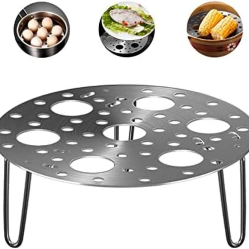 

1Pc Universal Kitchen Stainless Steel Thickened Steam Rack High Pressure Boiler Steam Grid Steaming Plate High Food Steamer