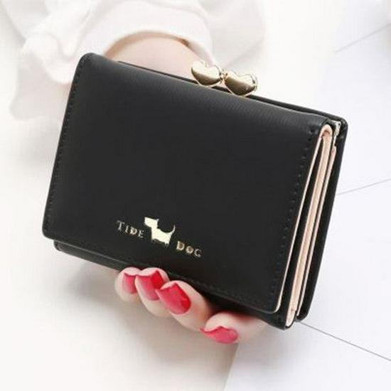 Sweet Wallet: Women's Korean Style Tri-fold Fashion Wallet, Multi-functional Card Holder & Dual-use Coin Purse