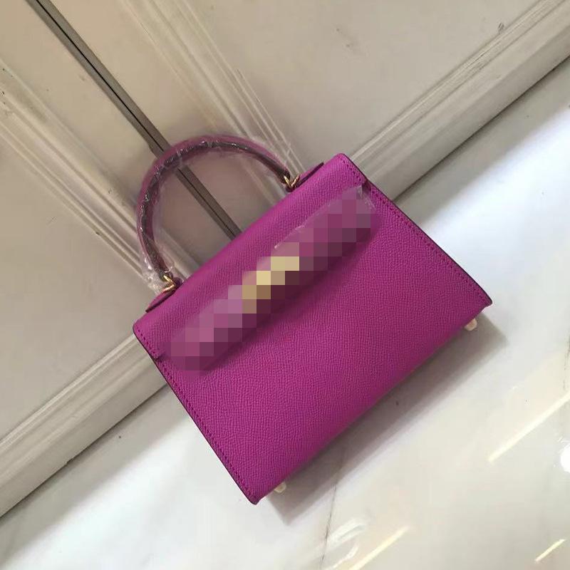 Second Generation Palm Print Cowhide Mini Small Keli Handbag 2025 New Bag Women's Commuter Versatile Shoulder Messenger Bag