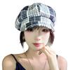 Autumn and Winter Retro British Style Hat Women's Plaid Face Showing Little Beret Warm Painter Hat Sweet Versatile Newspaper Hat