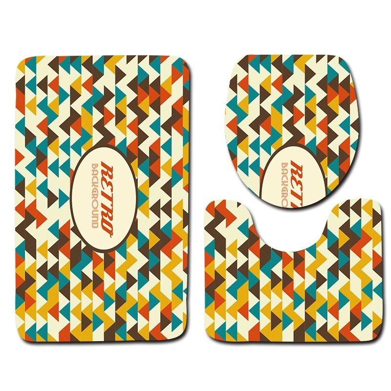 Toilet Floor Mat Three-Piece Bathroom 3-Piece Carpet Doormat Mat