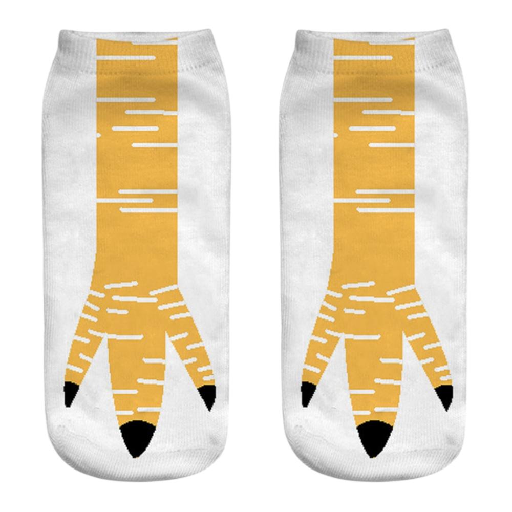 New Happy 3D Printed Chicken Eagle Claw Unisex Soft Casual Short Ankle Socks Funny Animal Paw Cosplay