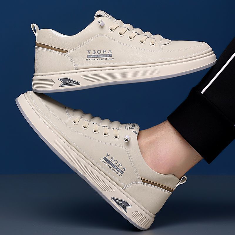 Men's Shoes Versatile Leather Board Shoes Men's Breathable Lightweight Soft-soled Driving Casual Leather Shoes