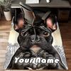 1PC Custom Name French Bulldog Portrait Theme Floor Mat Ideal for Living Room, Game Rooms, Office, Bedroom,Floor Mat Playful Design