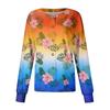 Women's Casual Long Sleeve Single Breasted Hawaiian Floral Print Nurse Jacket Cardigan Top Lightweight Comfortable Workwear