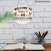 2D Flat 1pc, 8x8 in, Aluminum Metal Decorative Signs & Plaques, Welcome To The Chicken Coop, Front Porch Living Room Bedroom Home Decor, Rustic Wall