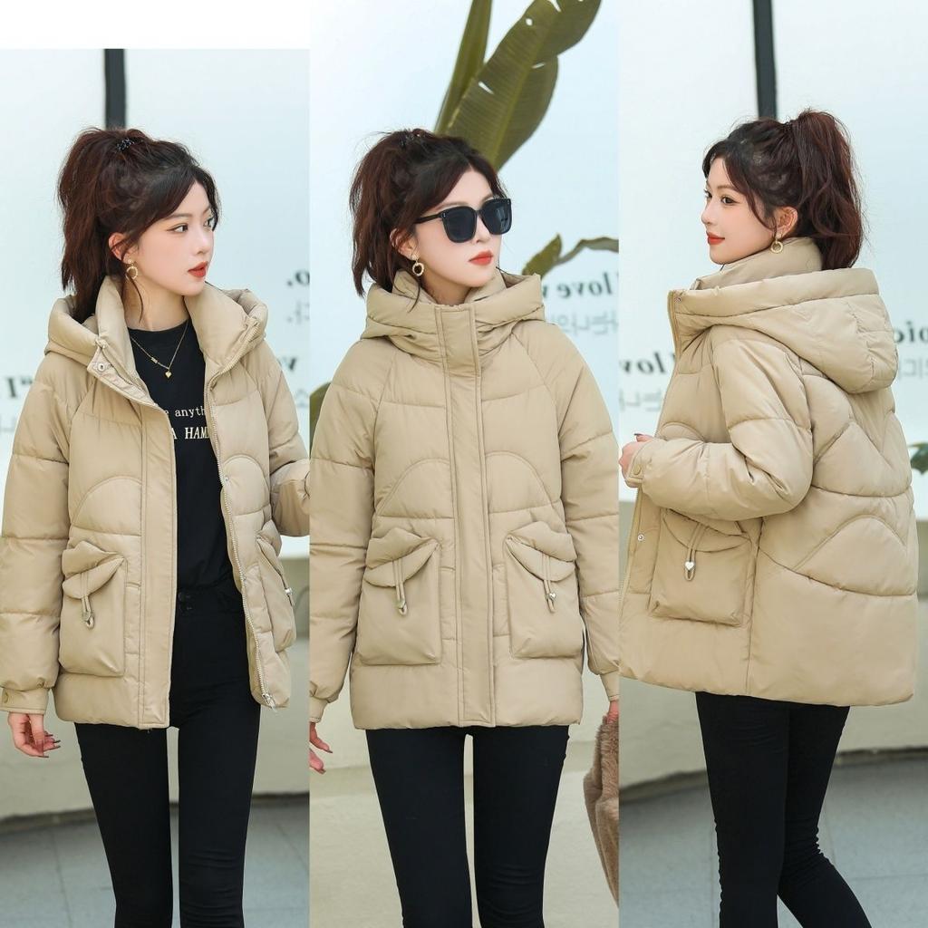 Modische kurze Baumwollwattierte Jacke, Lockere und Warme Baumwollwattierte Jacke für Damen Winter