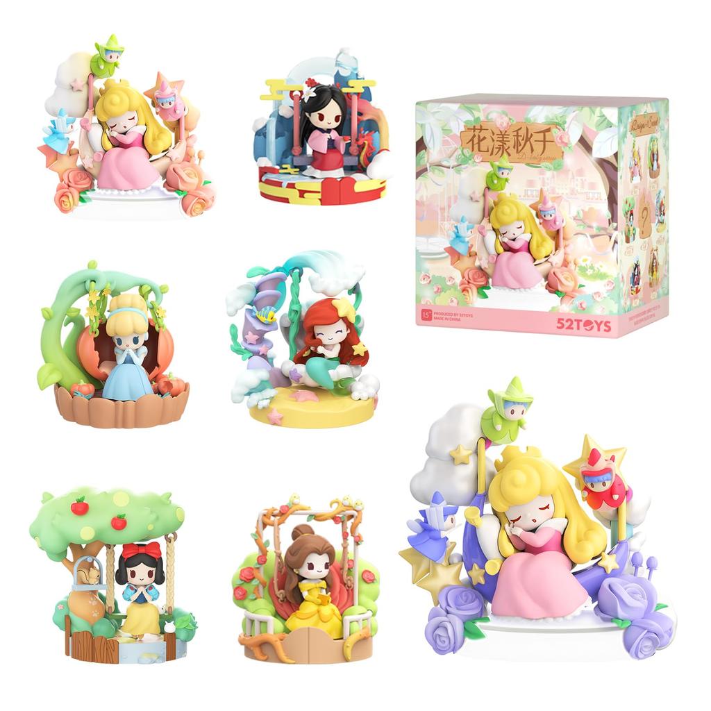 52TOYS DISNEY PRINCESS D-baby Series-Floral Swing Blind Box Trading Figures Collectible Figures Painted Gachapon Desktop Decoration Doll Toys Perfect