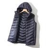 Men Winter Waistcoat Hooded Sleeveless Zipper Closure Vest Coat with Pockets Solid Color Casual Cotton Waistcoat