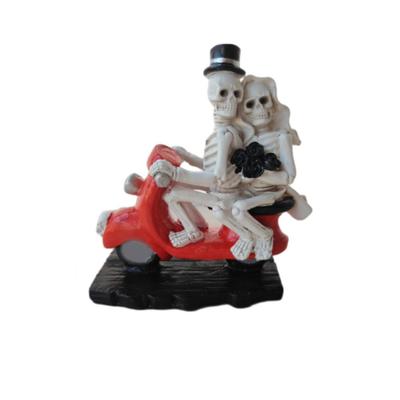 Ozdoby Przedstawiające Parę Jadącą Motocyklem Dekoracja Domu Zabawna Atmosfera Ozdoby z Żywicy