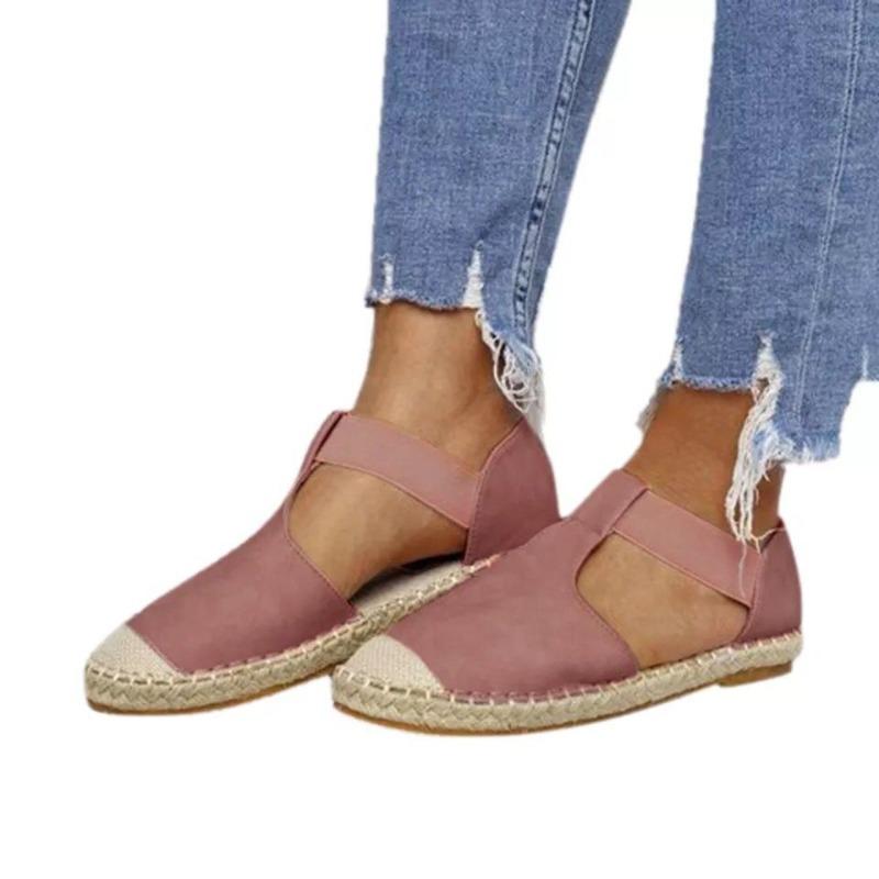 

Wish44 размер плоская подошва пеньковая веревка эластичные полые сандалии женские большой размер соломенная плетеная сумка голова сандалии 43 розовый