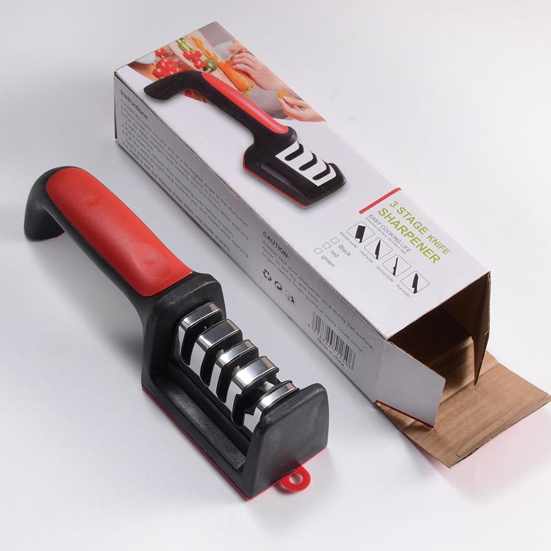 Four-Stage Multifunctional Knife Sharpener with Stone Rod for Household Use