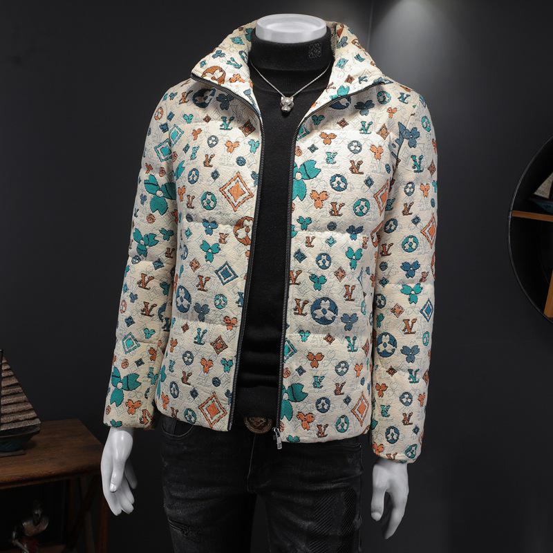 Hochwertige Herren-Jacquardjacke mit 90% Daunenfüllung - Herbst/Winter 2025 Edition
