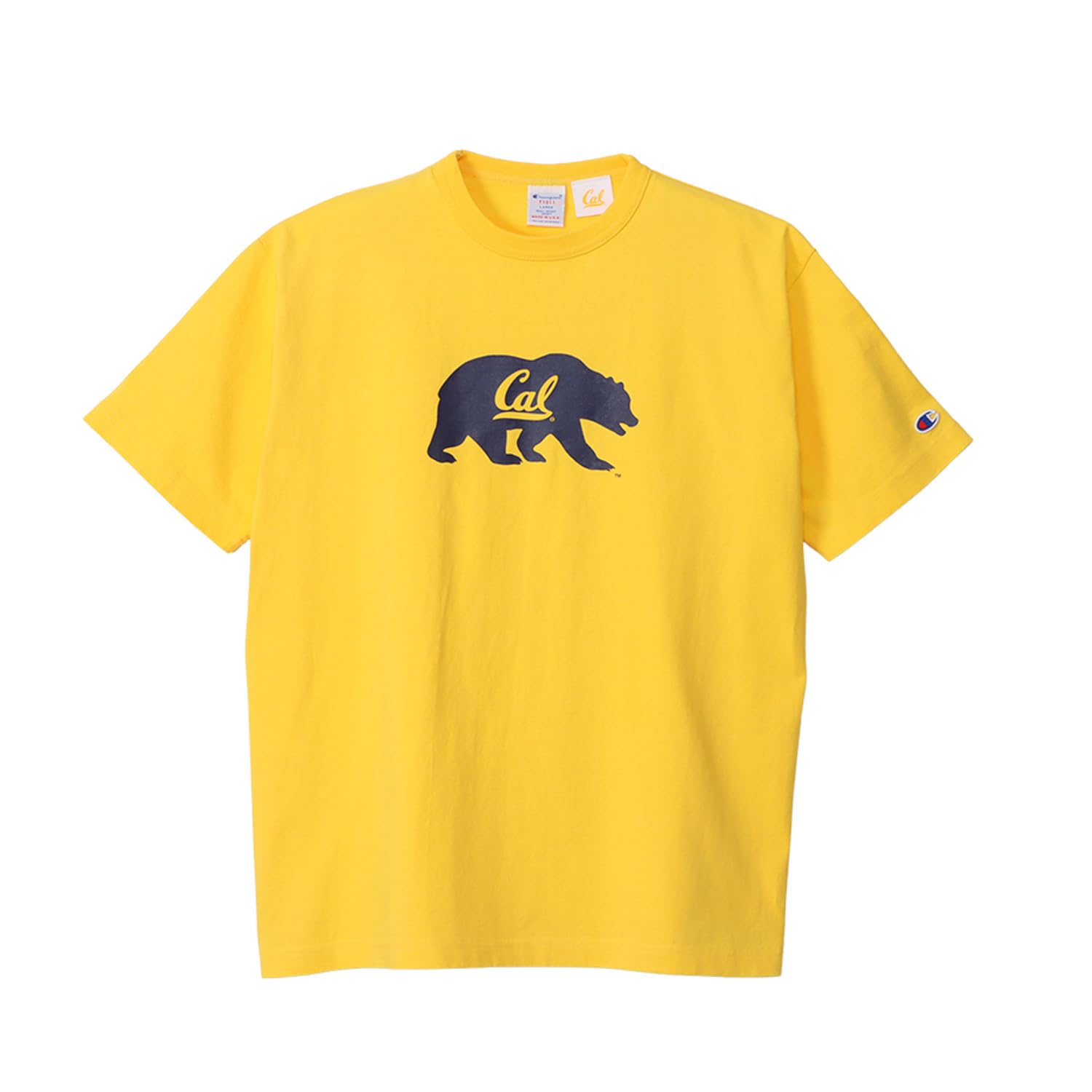 

Champion T1011 Футболка мужская с коротким рукавом, сделано в США, с графическим принтом, круглый вырез, C5-Z304, желтый, рукав, горловина, 100% хлопок, медно-отделочный,