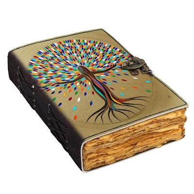 Leather She Flourishes Printed Diary Vintage Old Pages Diary for Office & Personal Use (7 X 5 Inch)