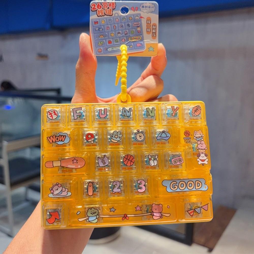 Creative Push Button Keychain Silicone Keycap Clicker Keyring Fidget Keyboard Pendant Small Gift
