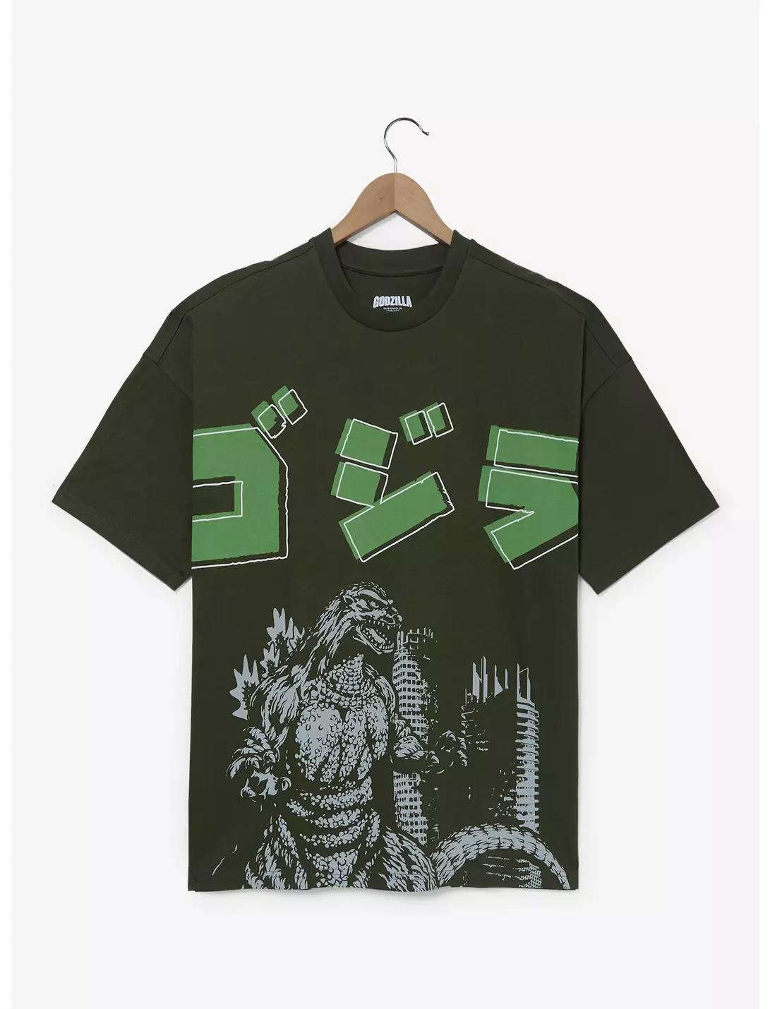 Godzilla Tonal Portrait T-Shirt Monster Retro Casual Tshirt for Spring/Summer Short Sleeve T Shirt Cartoon Pattern Comic Tops S