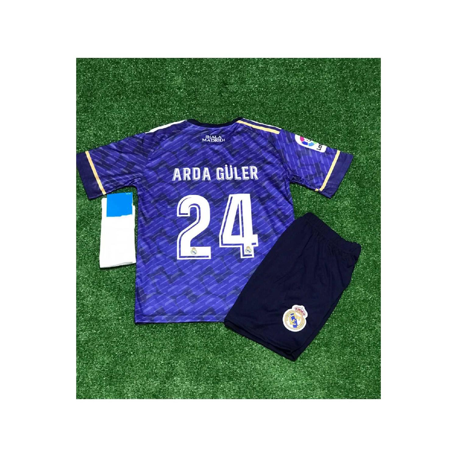 

Реал Мадрид, новый сезон 2023/24, детские трикотажные шорты Arda Gler, комплект из 3 носков