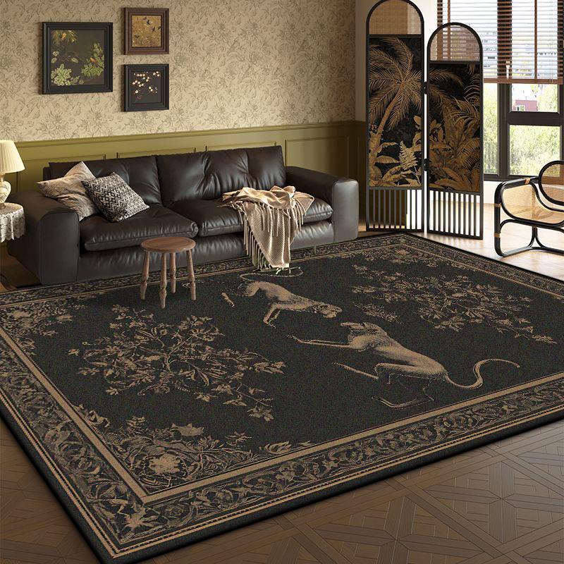 Bohemian Retro Style Living Room Carpet Animal Luxury American Fluffy Tea Table Rug Bedroom Bed End Anti-slip Large Area Mat