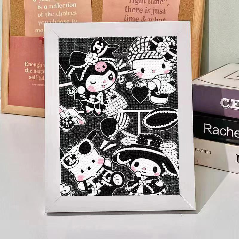 Kuromi Cartoon Diamond Painting Kit: Peace & Joy DIY Gift for Students and Kids.