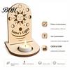 Gift for Housewarming Wooden Tarot Card Holder Stand, of The Day Candle Tealight Holder, Moon Small Wood Stand Candles Sun Star Pattern Altar Display