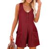 Damen Jumpsuit Lässiger Mode Einfarbig Jumpsuit Knopftasche Jumpsuit