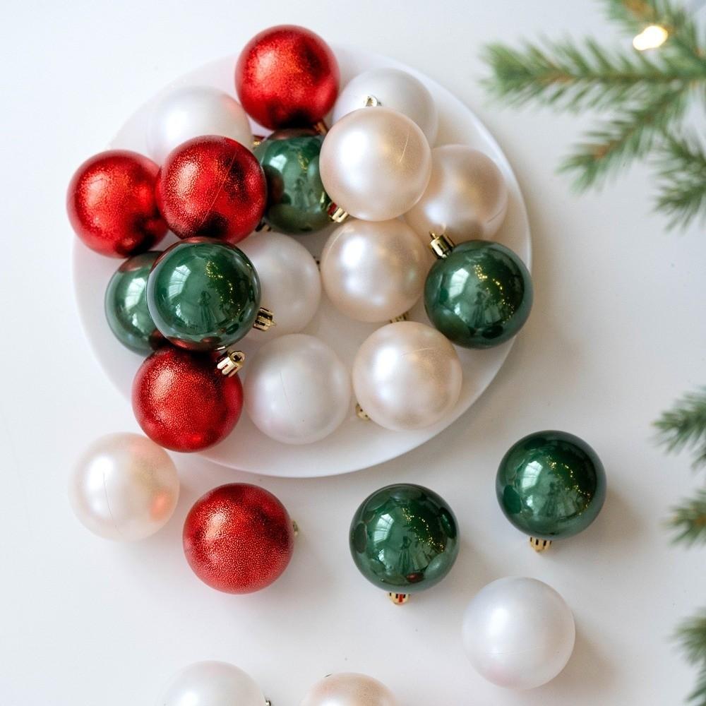 24pcs/set Electroplated Christmas Hanging Ball Shatterproof Xmas Tree Ornaments  Photographic Props