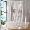 Clear Shower Curtains PEVA Transparent Bathroom Liner Waterproof Bath Curtains Bathroom Mould Proof Mildew Curtains with Hooks