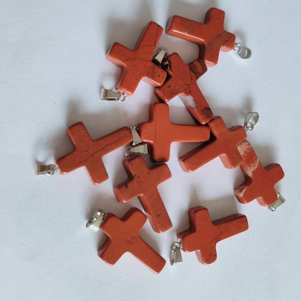 Amethyst Stone Cross Pendant Necklace - European & American Fashion Accessory