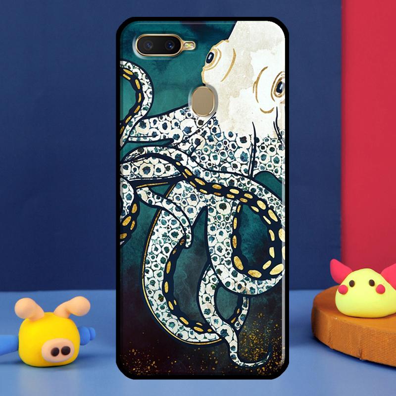 Marine Life Ocean Octopus Case For Oppo A96 A76 A16 A74 A94 A54 S A57 A77 A58 A78 A98 A5 A9 A91 A15 A17 A52 A72 Cover