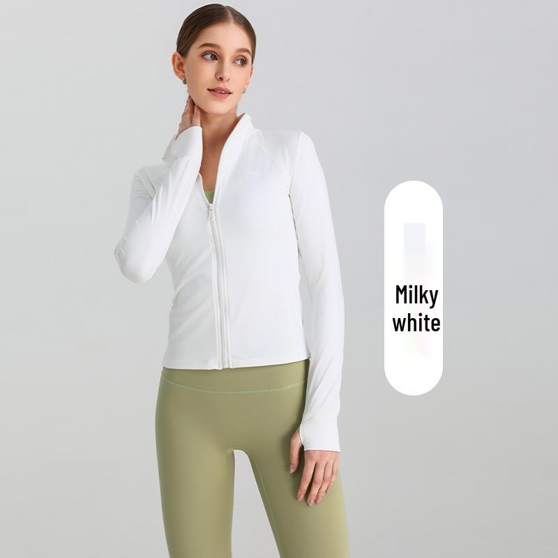 Cardigan Corto da Donna a Manica Lunga con Collo Alto e Vestibilità Slim - Perfetto per Yoga Autunnale, Corsa e Fitness