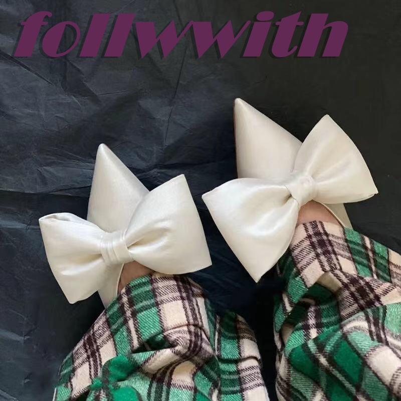 Butterfly Knot Black Solid Concise Pumps Temperament Pointed Toe Slip On Square Flatwith  Autumn 2025 New Arrival Women Shoes