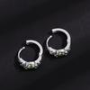 Hip-Hop Lake Water Green Horse Eye Horus Earrings Light Luxury Fashion Men'S And Women'S Zircon Earrings Trend Street Ear Clips