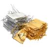 50pcs Gold Silver Metallic Organza Drawstring Pouches Candy Gift Bag For Wedding Christmas Candy Gift Bags Jewelry Packing