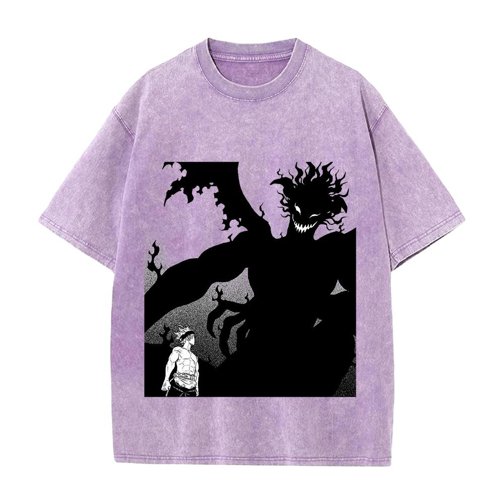 Asta Black Clover Asta Cool Graphic T Shirt Men Women Short Sleeve Cotton Tshirts Vintage Washed Tee Harajuku Male Loose T-shirt
