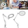 LED Magnifying Lamp Metal Swing Arm Magnifier Lamp - Stepless Dimming 3 Color Modes 5X Magnification Adjustable