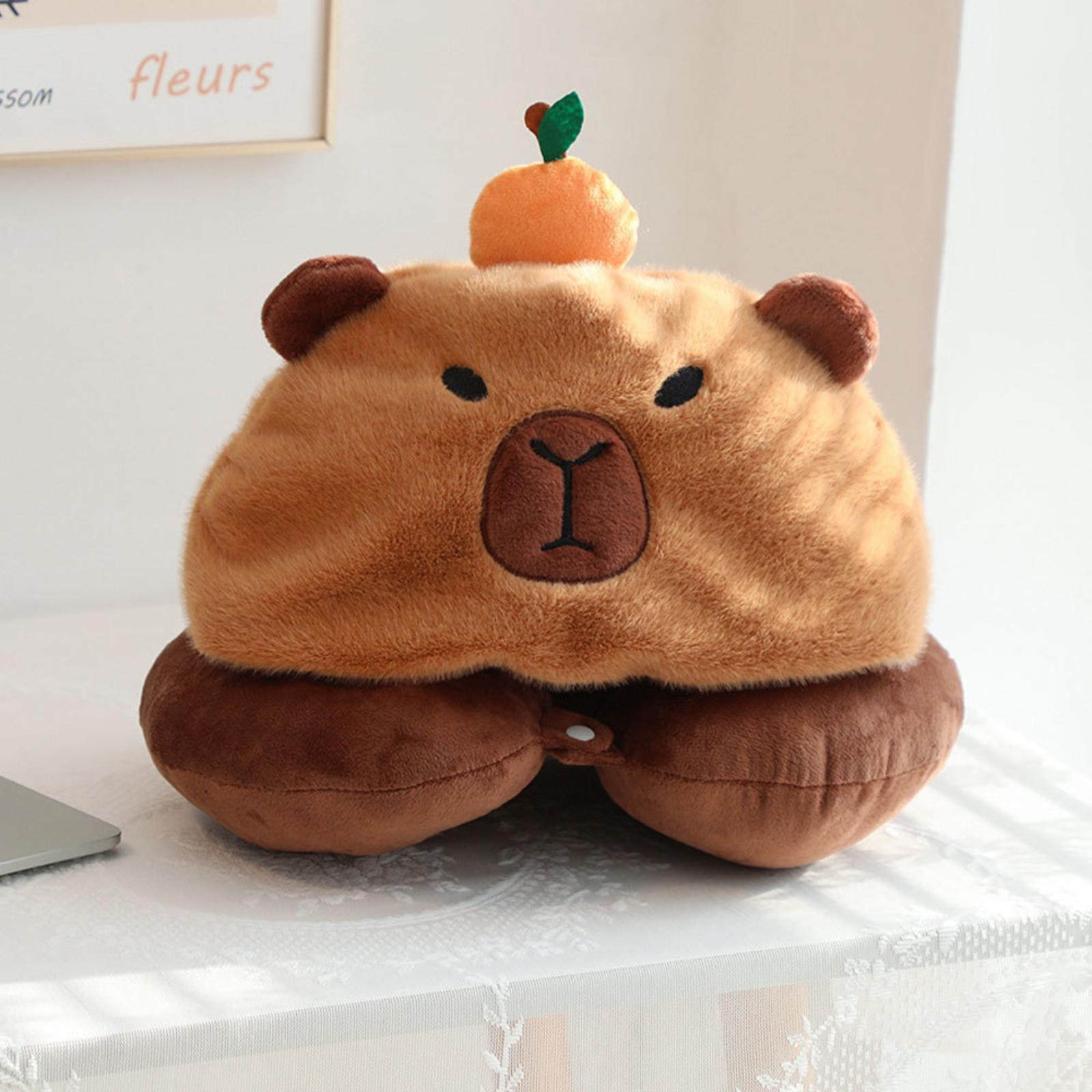 

Cartoon Nap Pillow Hooded U-Shaped Pillow Backrest Pillow One Size