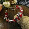 Vinatage Retro Tibet Rot Jade Türkis Perlenarmband