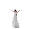 Holiday Style Flower Design Suspender Dress Women's Summer New Waist Thin Very Fairy Long Skirt
