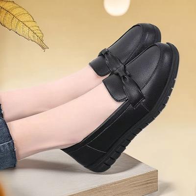 Real Soft Leather Shoes Soft Sole Not Tired Feet Casual Shoes Single Shoes Women's New Non-slip Casual Beans