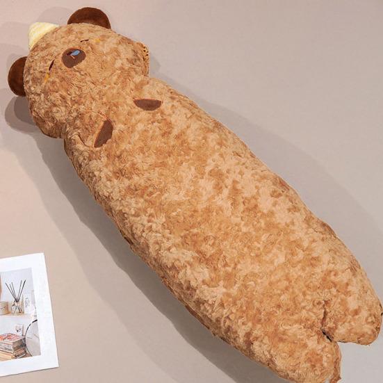 Lang Knuffelkussen Schattig Varken Capibara Knuffelkussen Pluizig Kattenkussen Pluche Speelgoed voor Zijslapen en Zitten Jongens Meisjes Kerstcadeau