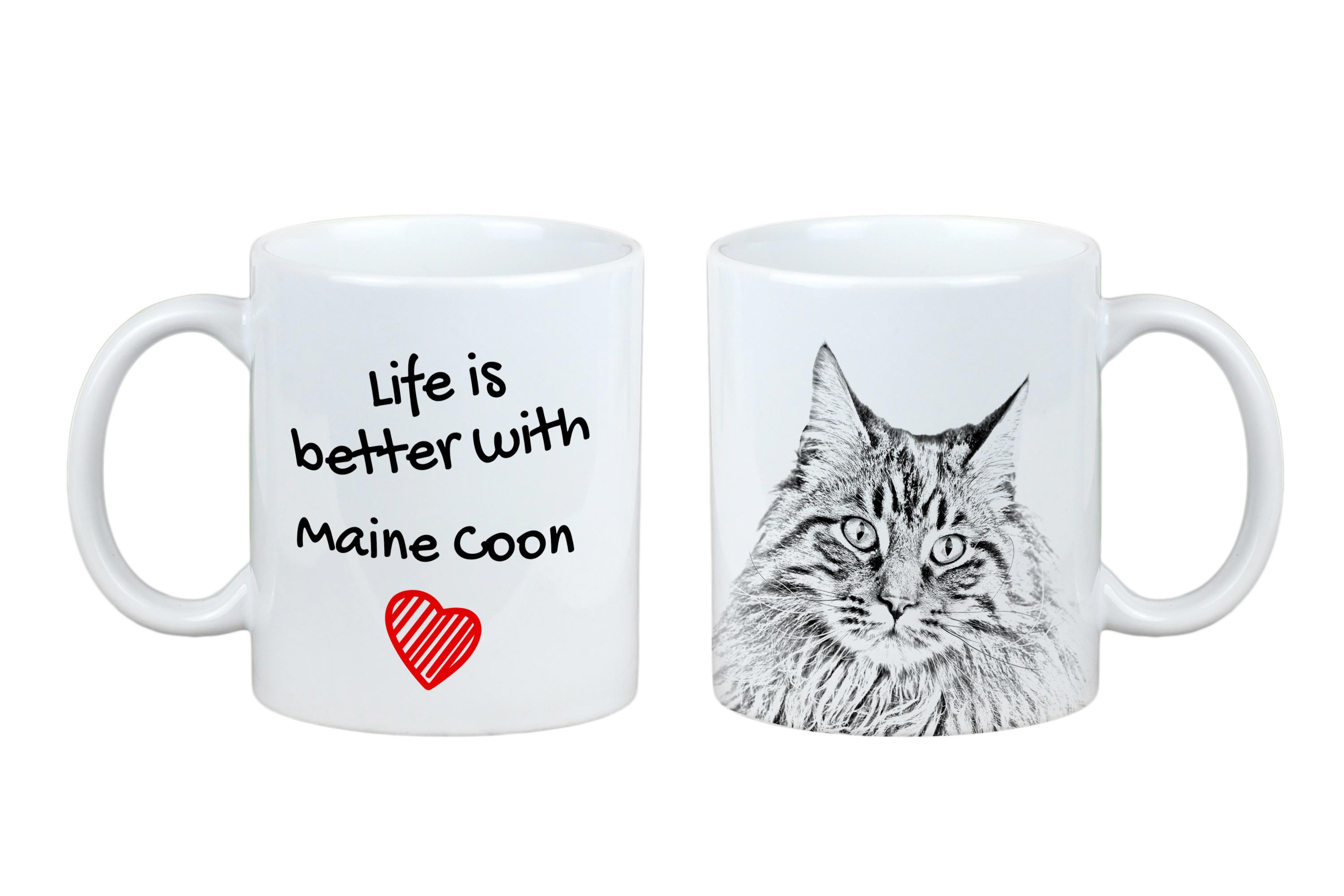 

Maine Coon - cup with a cat, cup with a photo, personalized gift from the Art-Dog brand білий