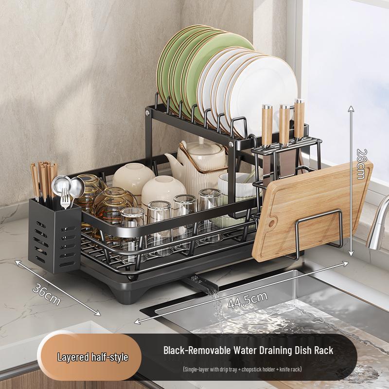 

Органайзер для посуды и мисок на кухонную столешницу с подставкой для палочек и ножей