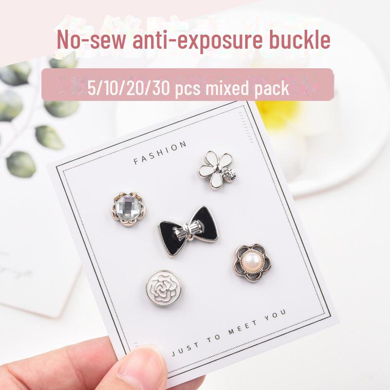 

Pearl Button Anti-Exposure Brooch for Shirts