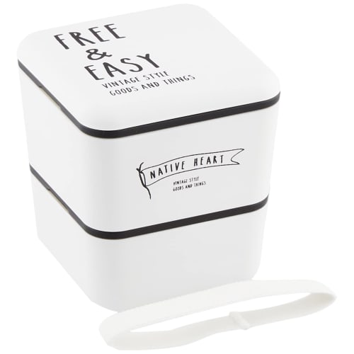 Showa FREE&EASY Square Nest Lunch Box, White, 43-76438-1