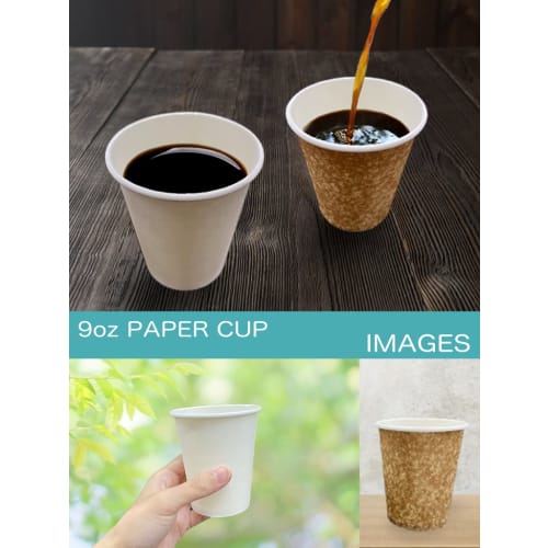 Niche Plus Unbleached Kraft Cardboard Cups, Cafe Size, 275ml, 120-Count