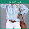 Stylish Shirt Simple Striped Printed Women Long Sleeve Plus Size Casual Blouse Women Vintage Button Up Turn Down Collar Female Blouses Tops 24661