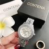 CONTENA Brand Fashion Dress Watch Ladies Luxury Rhinestone Quartz Watch Women Gold Watch
