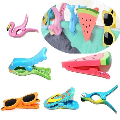 Cute Plastic Beach Towels Clips For Sunbeds Sun Lounger Animal Decorative Clothes Pegs Pins Large Drying Racks Retaining Clip